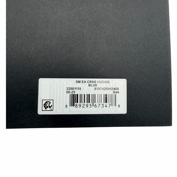 Silver Huggie Hoop Earrings Blue Cross Charm Dangle - Picture 8 of 10